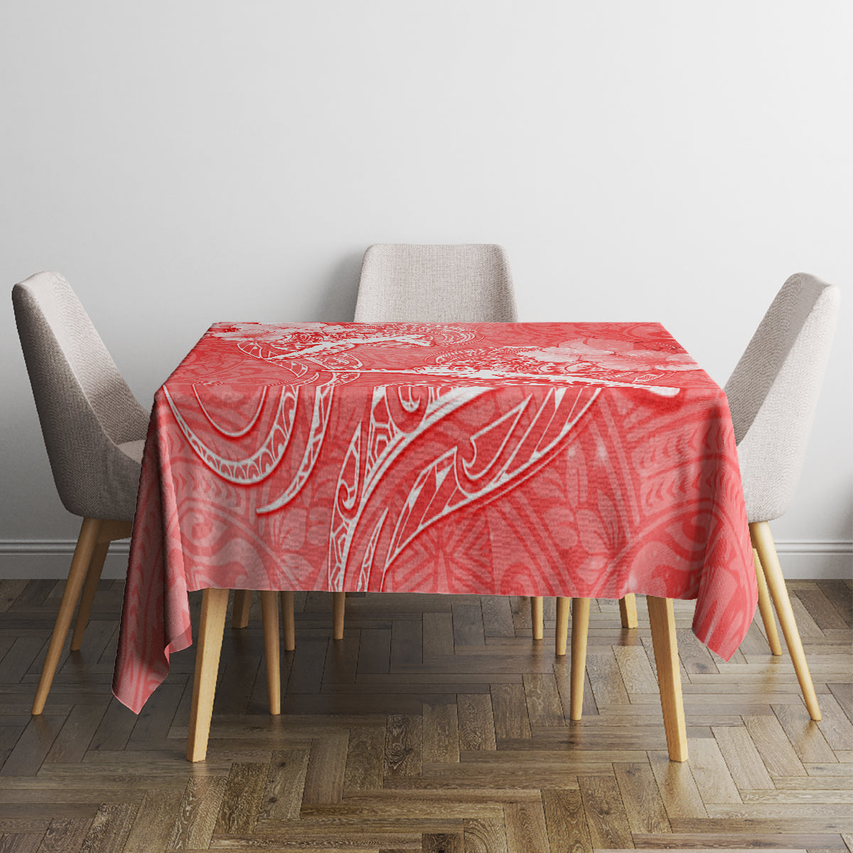 Polynesia Sea Turtle Couple Tablecloth Happy Valentine Day Red LT05 - Polynesian Pride