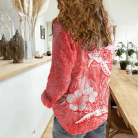 Polynesia Sea Turtle Couple Women Casual Shirt Happy Valentine Day Red LT05 - Polynesian Pride