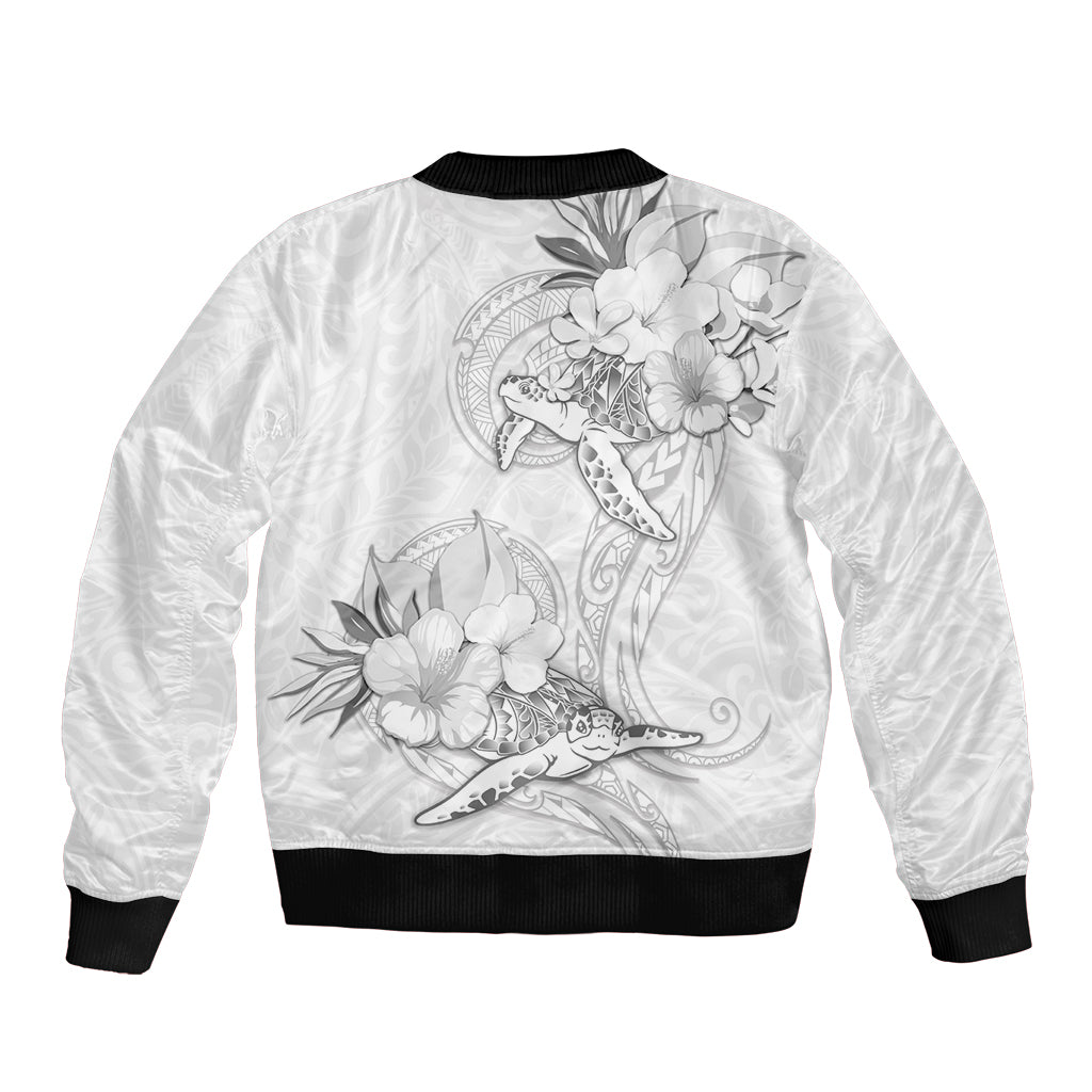 Polynesia Sea Turtle Couple Bomber Jacket Happy Valentine Day White LT05 - Polynesian Pride