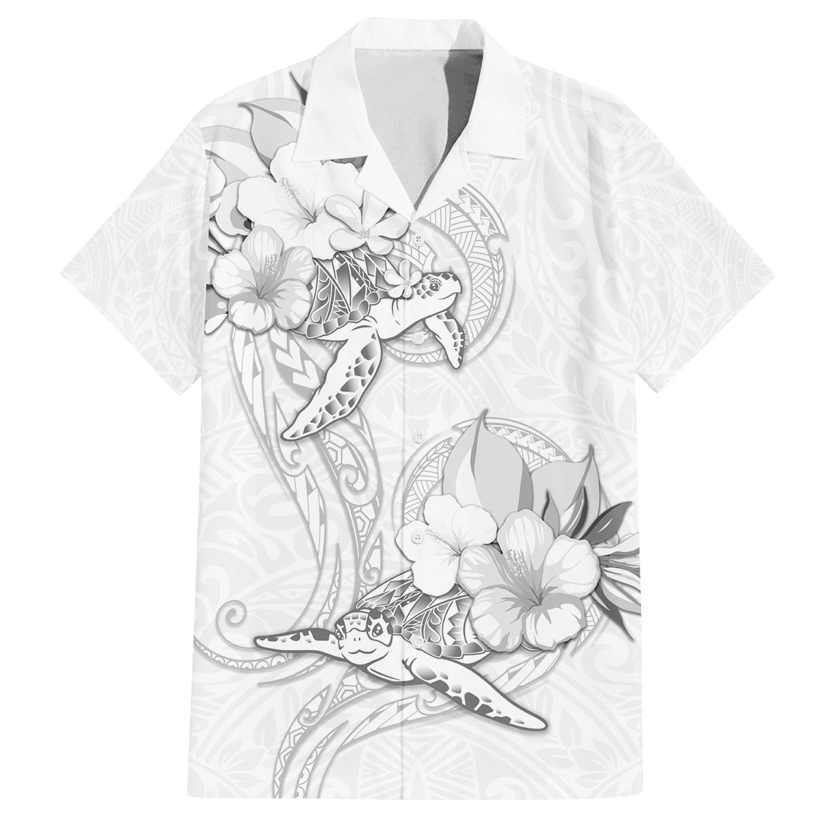 Polynesia Sea Turtle Couple Family Matching Long Sleeve Bodycon Dress and Hawaiian Shirt Happy Valentine Day White LT05 Dad's Shirt - Short Sleeve White - Polynesian Pride