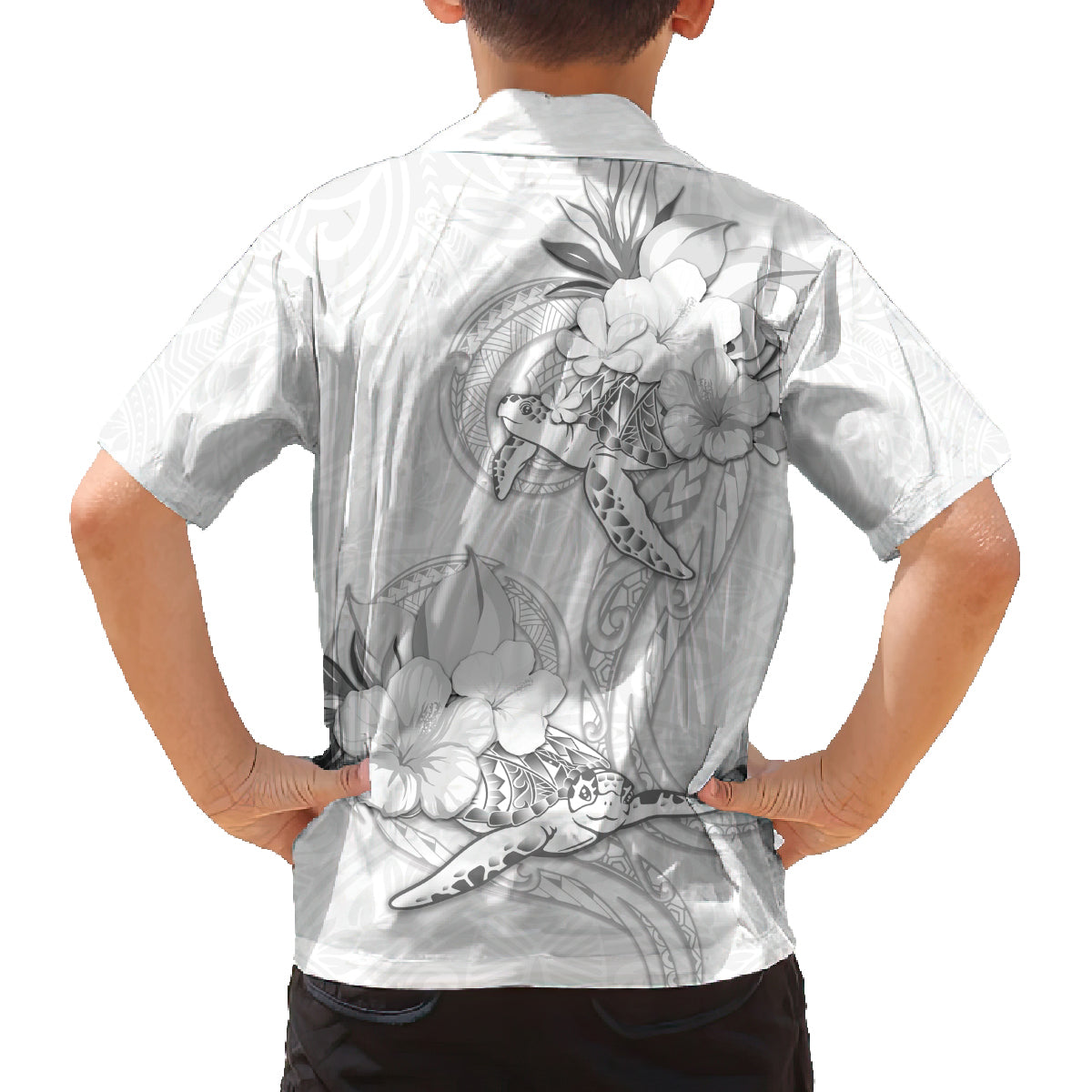 Polynesia Sea Turtle Couple Family Matching Puletasi Dress and Hawaiian Shirt Happy Valentine Day White LT05 - Polynesian Pride