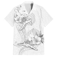 Polynesia Sea Turtle Couple Family Matching Puletasi Dress and Hawaiian Shirt Happy Valentine Day White LT05 Dad's Shirt - Short Sleeve White - Polynesian Pride