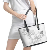 Polynesia Sea Turtle Couple Leather Tote Bag Happy Valentine Day White LT05 - Polynesian Pride