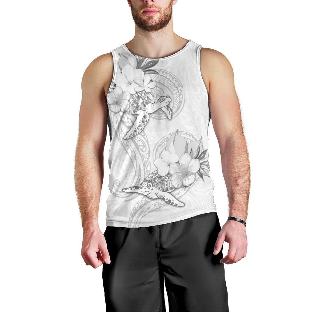 Polynesia Sea Turtle Couple Men Tank Top Happy Valentine Day White LT05 - Polynesian Pride