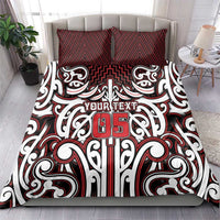 Custom Aotearoa Ngapuhi Bedding Set Maori Tribal Pattern Mix Poutama