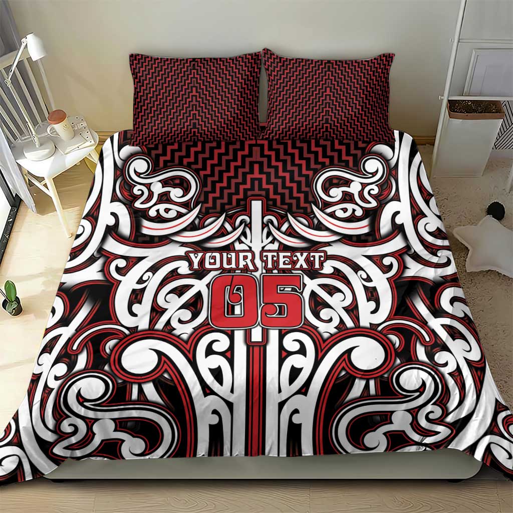 Custom Aotearoa Ngapuhi Bedding Set Maori Tribal Pattern Mix Poutama