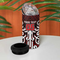 Custom Aotearoa Ngapuhi 4 in 1 Can Cooler Tumbler Maori Tribal Pattern Mix Poutama