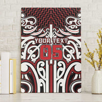 Custom Aotearoa Ngapuhi Canvas Wall Art Maori Tribal Pattern Mix Poutama