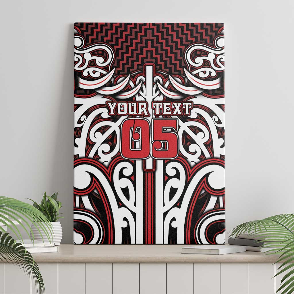 Custom Aotearoa Ngapuhi Canvas Wall Art Maori Tribal Pattern Mix Poutama
