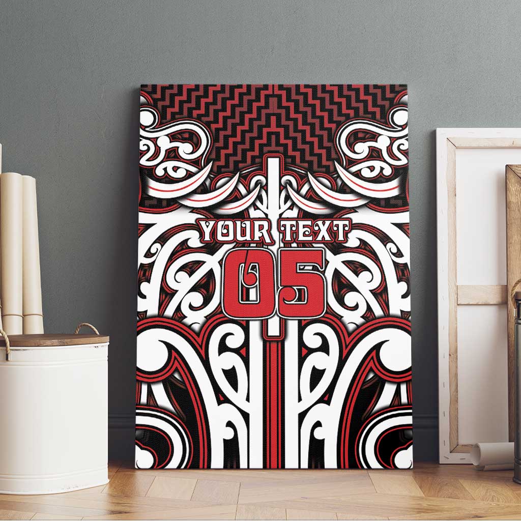 Custom Aotearoa Ngapuhi Canvas Wall Art Maori Tribal Pattern Mix Poutama