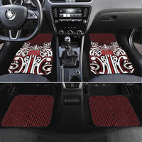 Custom Aotearoa Ngapuhi Car Mats Maori Tribal Pattern Mix Poutama LT05 Set 4pcs Red - Polynesian Pride