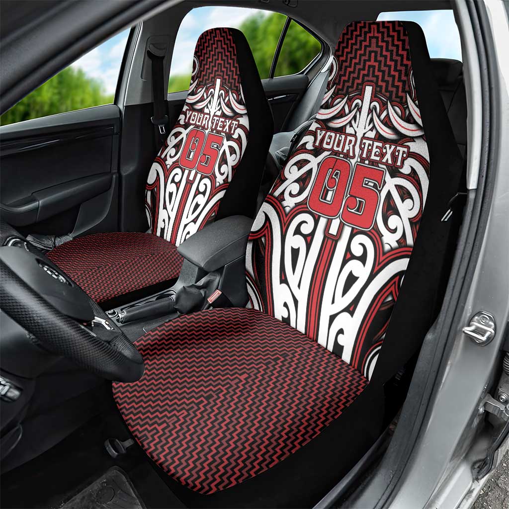 Custom Aotearoa Ngapuhi Car Seat Cover Maori Tribal Pattern Mix Poutama