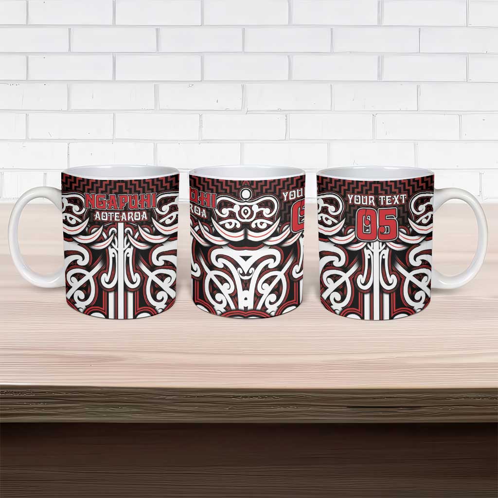 Custom Aotearoa Ngapuhi Ceramic Mug Maori Tribal Pattern Mix Poutama