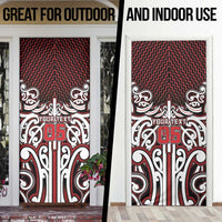 Custom Aotearoa Ngapuhi Door Cover Maori Tribal Pattern Mix Poutama