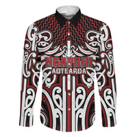 Custom Aotearoa Ngapuhi Family Matching Off Shoulder Short Dress and Hawaiian Shirt Maori Tribal Pattern Mix Poutama