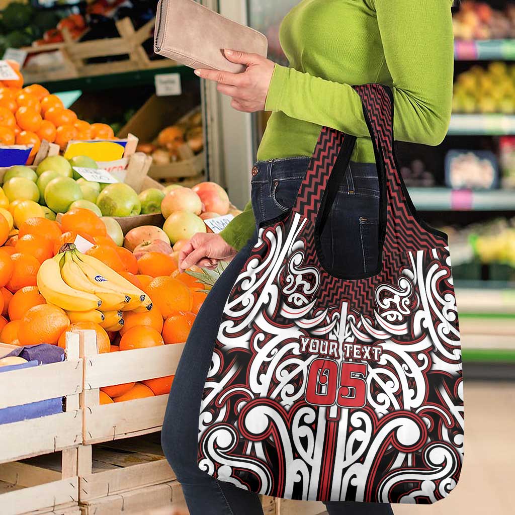 Custom Aotearoa Ngapuhi Grocery Bag Maori Tribal Pattern Mix Poutama