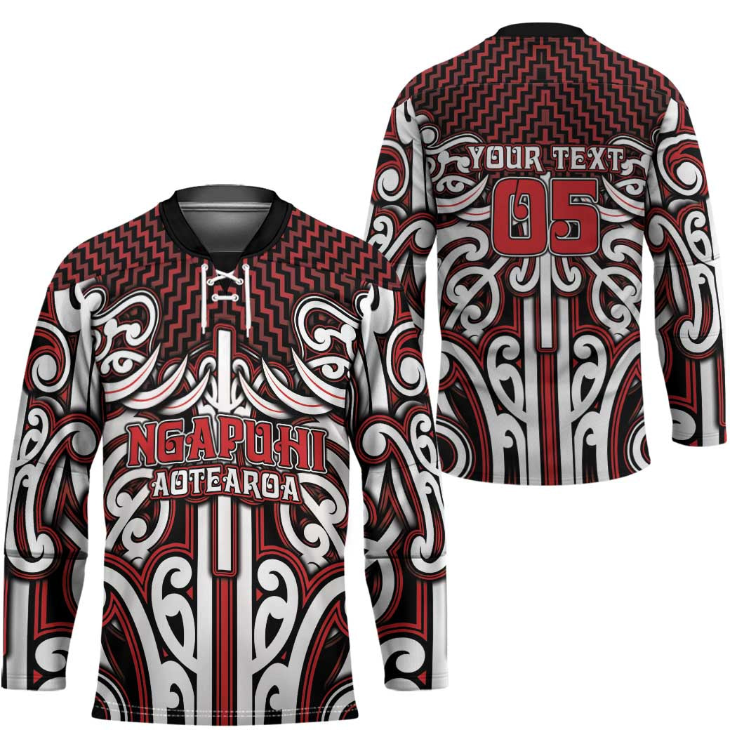 Custom Aotearoa Ngapuhi Hockey Jersey Maori Tribal Pattern Mix Poutama LT05 - Polynesian Pride