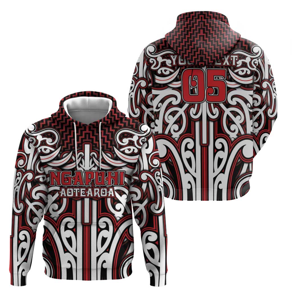 Custom Aotearoa Ngapuhi Hoodie Maori Tribal Pattern Mix Poutama
