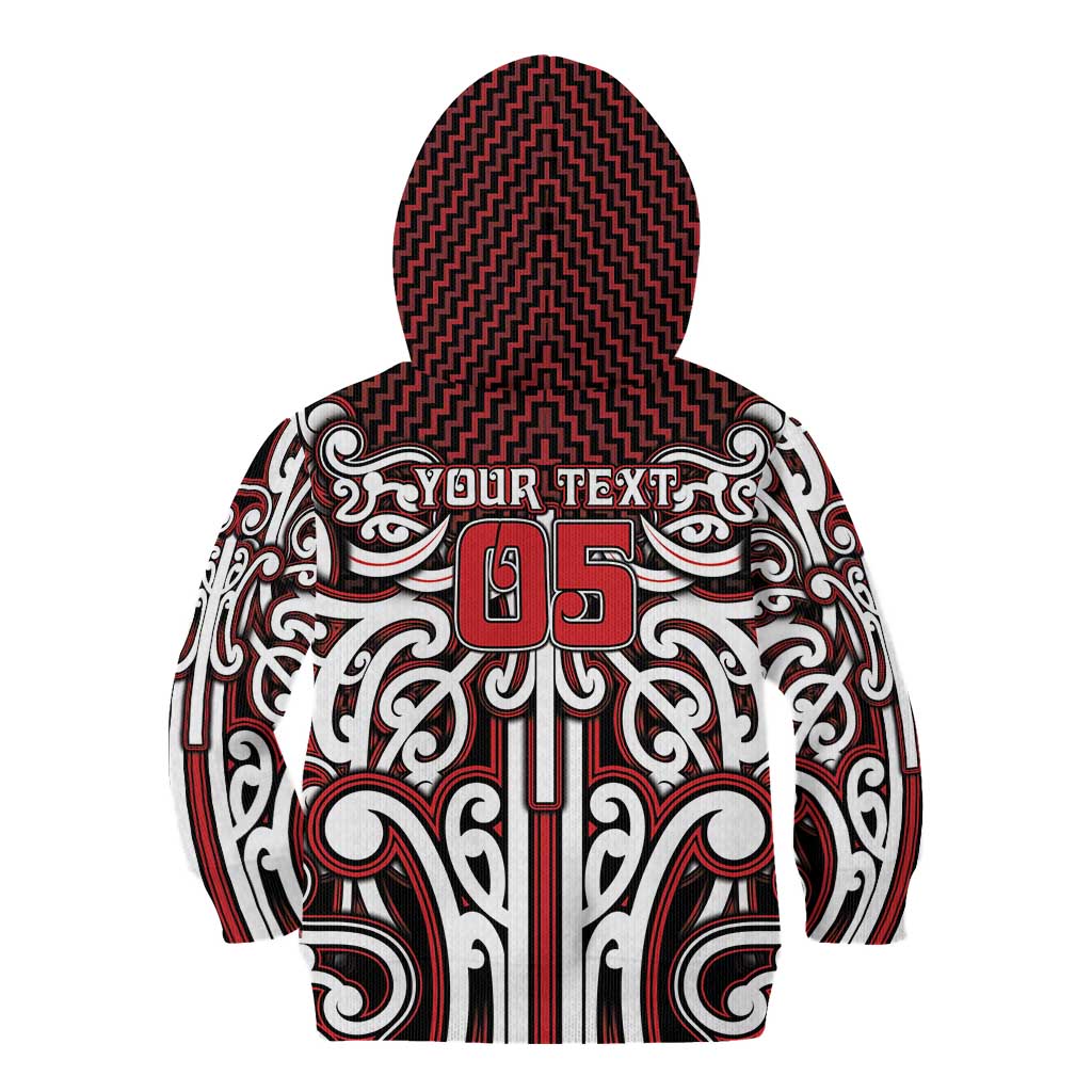 Custom Aotearoa Ngapuhi Kid Hoodie Maori Tribal Pattern Mix Poutama