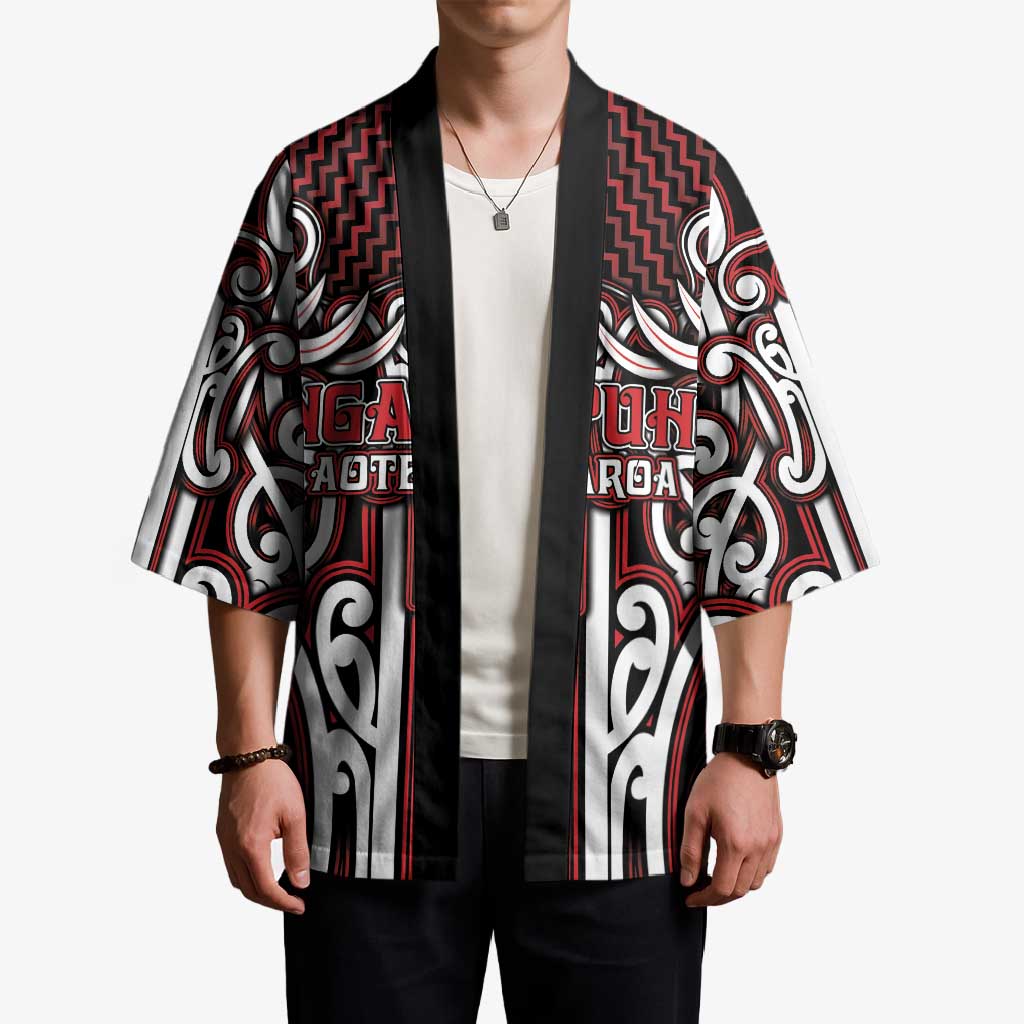 Custom Aotearoa Ngapuhi Kimono Maori Tribal Pattern Mix Poutama