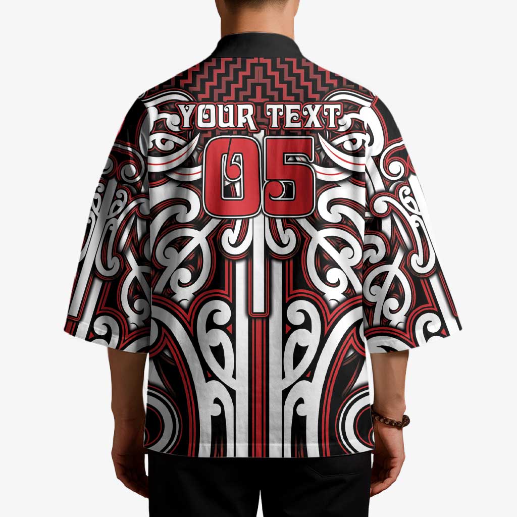 Custom Aotearoa Ngapuhi Kimono Maori Tribal Pattern Mix Poutama
