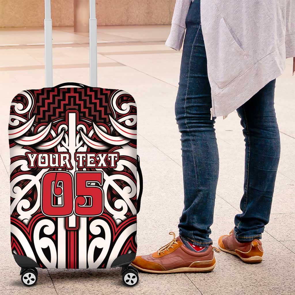 Custom Aotearoa Ngapuhi Luggage Cover Maori Tribal Pattern Mix Poutama