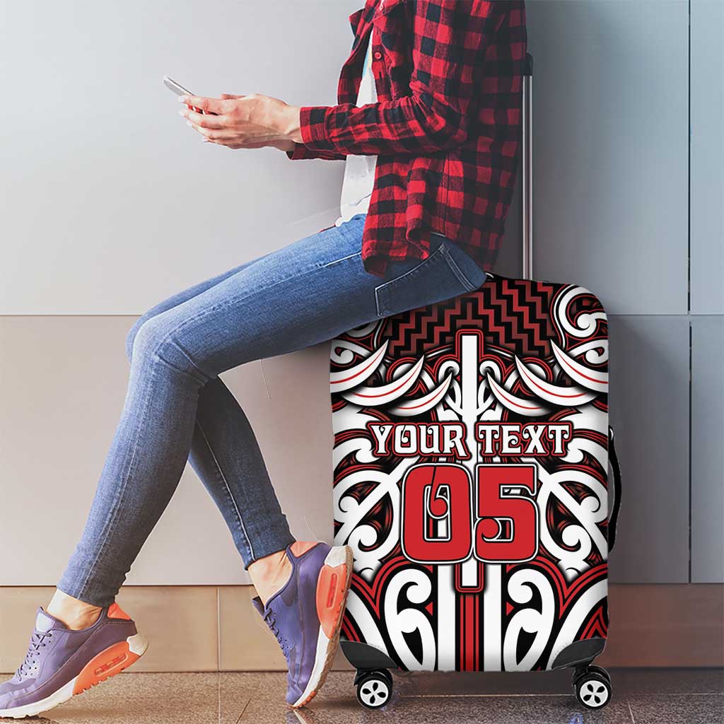 Custom Aotearoa Ngapuhi Luggage Cover Maori Tribal Pattern Mix Poutama