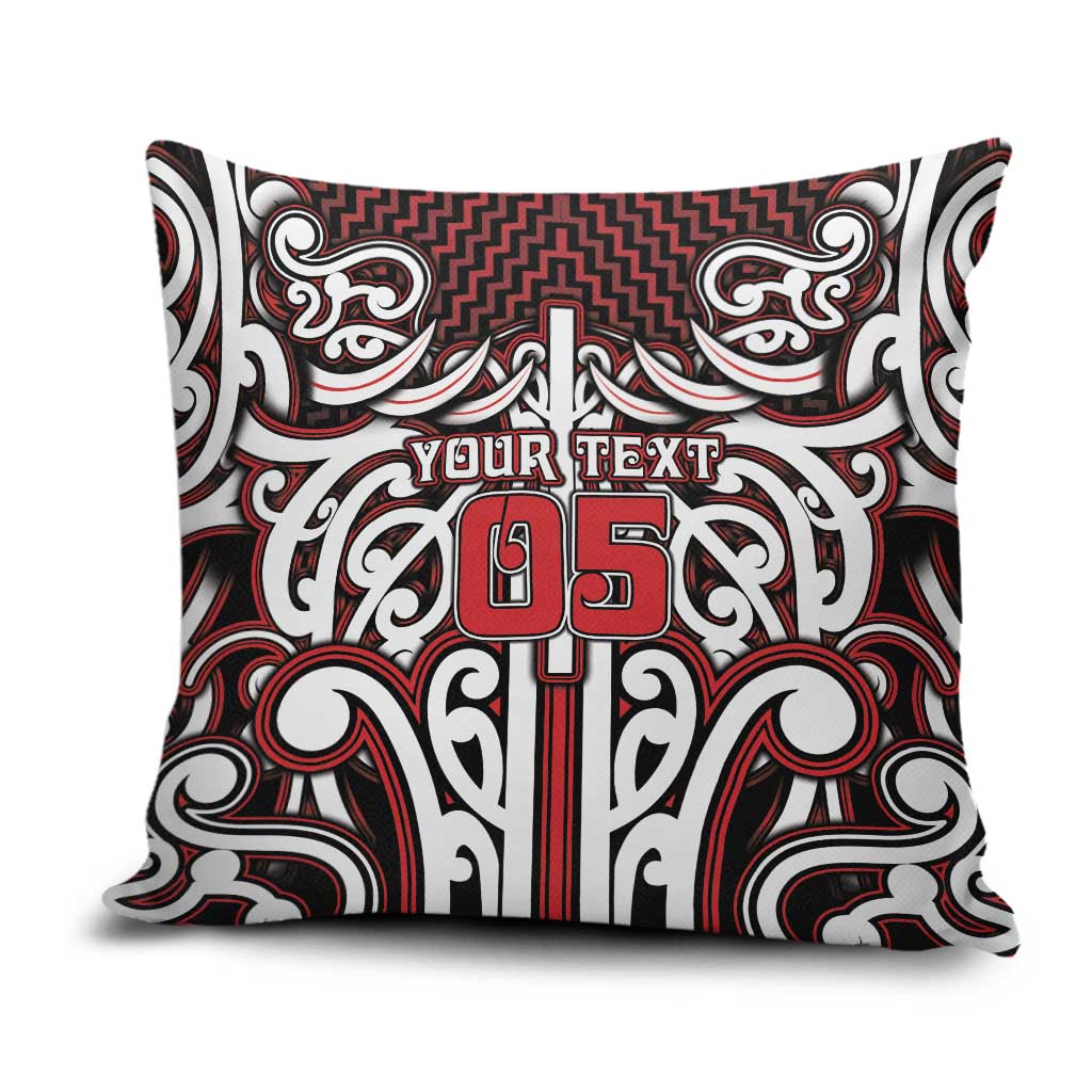 Custom Aotearoa Ngapuhi Pillow Cover Maori Tribal Pattern Mix Poutama