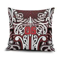 Custom Aotearoa Ngapuhi Pillow Cover Maori Tribal Pattern Mix Poutama