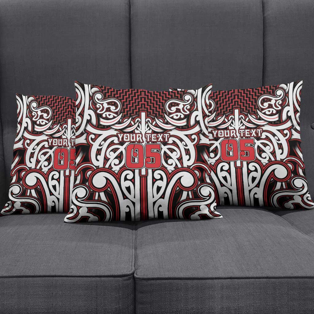 Custom Aotearoa Ngapuhi Pillow Cover Maori Tribal Pattern Mix Poutama