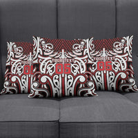 Custom Aotearoa Ngapuhi Pillow Cover Maori Tribal Pattern Mix Poutama
