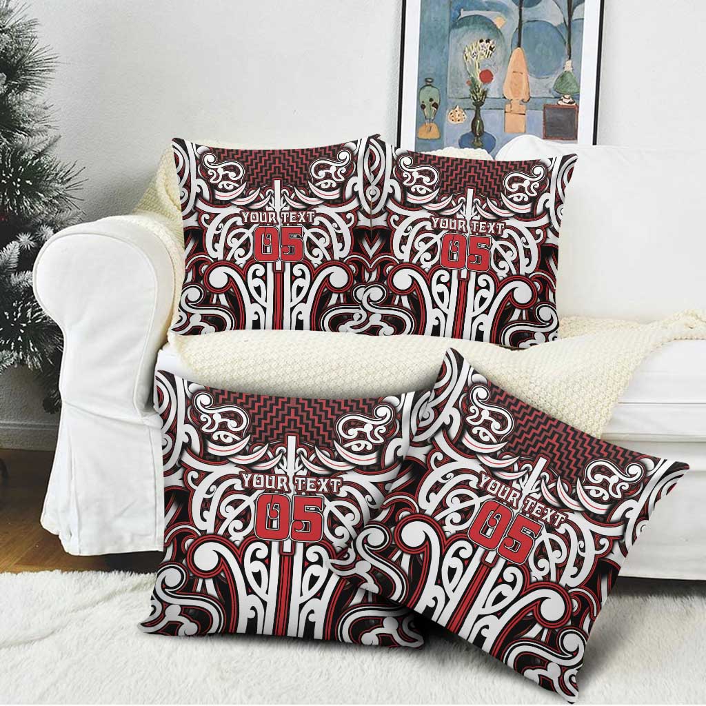 Custom Aotearoa Ngapuhi Pillow Cover Maori Tribal Pattern Mix Poutama
