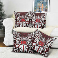 Custom Aotearoa Ngapuhi Pillow Cover Maori Tribal Pattern Mix Poutama