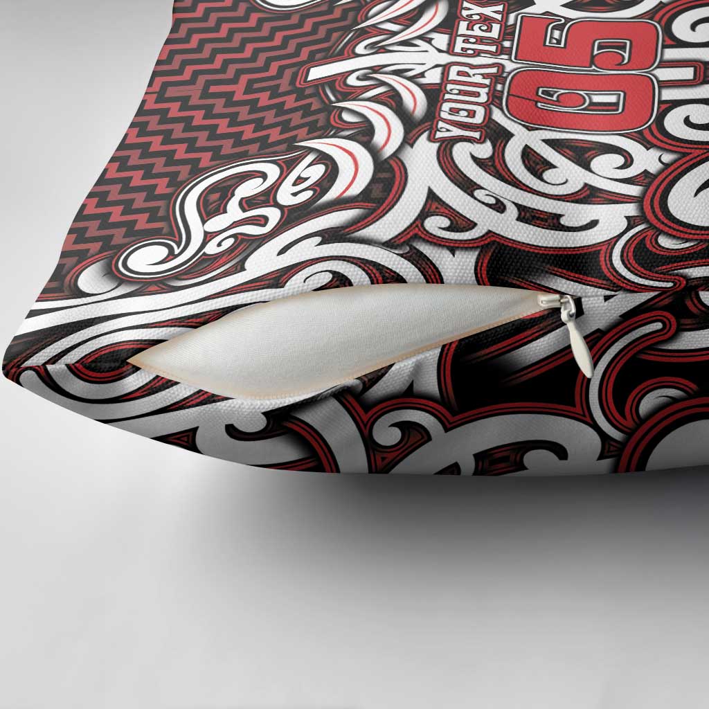 Custom Aotearoa Ngapuhi Pillow Cover Maori Tribal Pattern Mix Poutama