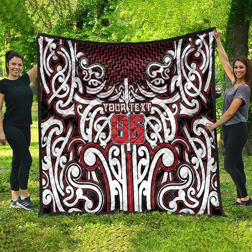 Custom Aotearoa Ngapuhi Quilt Maori Tribal Pattern Mix Poutama