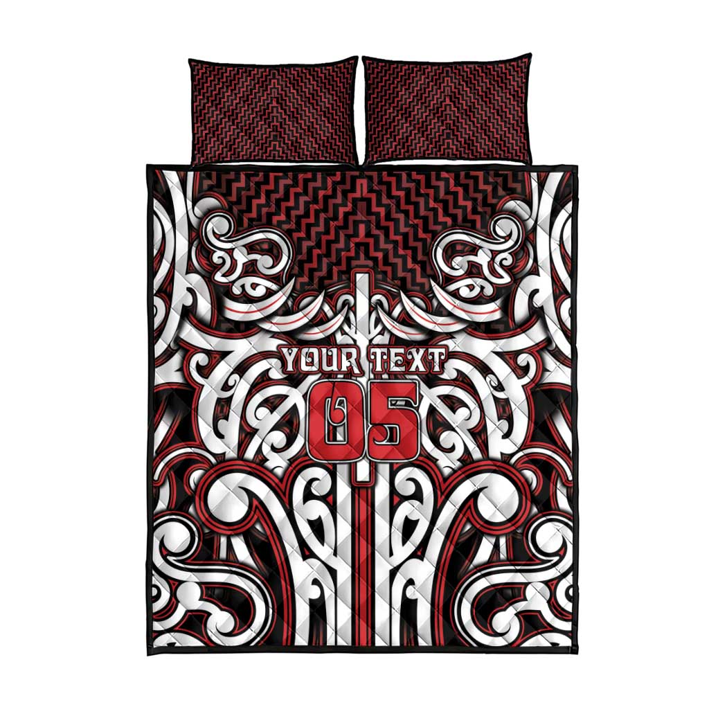 Custom Aotearoa Ngapuhi Quilt Bed Set Maori Tribal Pattern Mix Poutama
