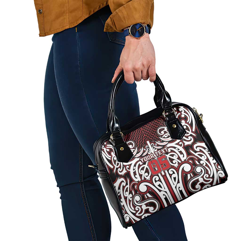 Custom Aotearoa Ngapuhi Shoulder Handbag Maori Tribal Pattern Mix Poutama