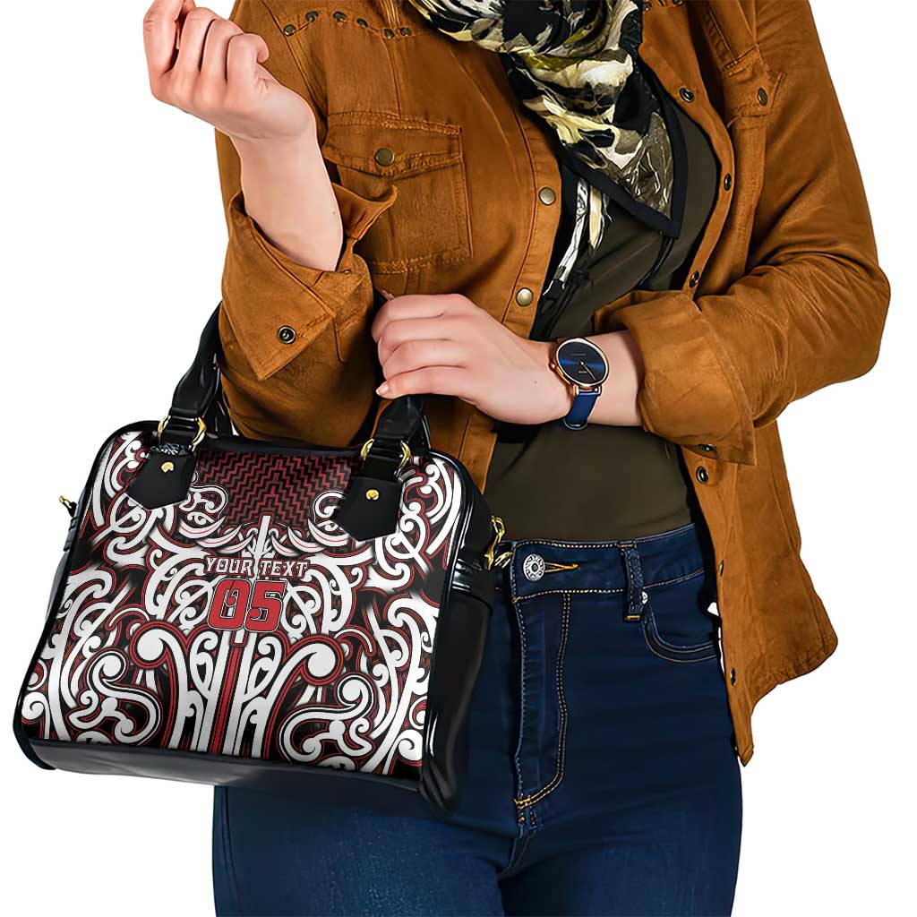 Custom Aotearoa Ngapuhi Shoulder Handbag Maori Tribal Pattern Mix Poutama