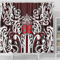 Custom Aotearoa Ngapuhi Shower Curtain Maori Tribal Pattern Mix Poutama