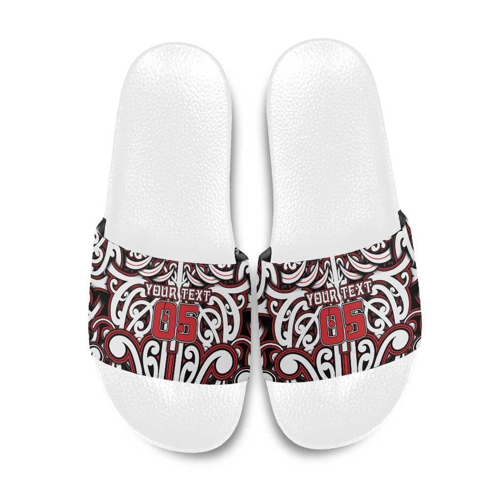 Custom Aotearoa Ngapuhi Slide Sandals Maori Tribal Pattern Mix Poutama