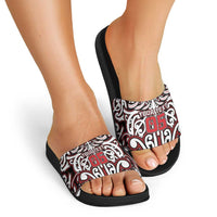 Custom Aotearoa Ngapuhi Slide Sandals Maori Tribal Pattern Mix Poutama