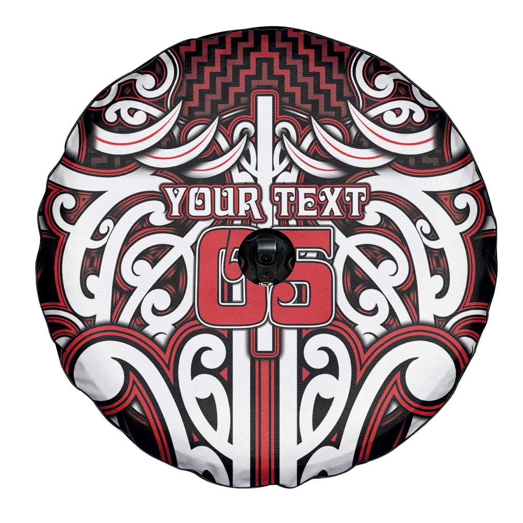 Custom Aotearoa Ngapuhi Spare Tire Cover Maori Tribal Pattern Mix Poutama