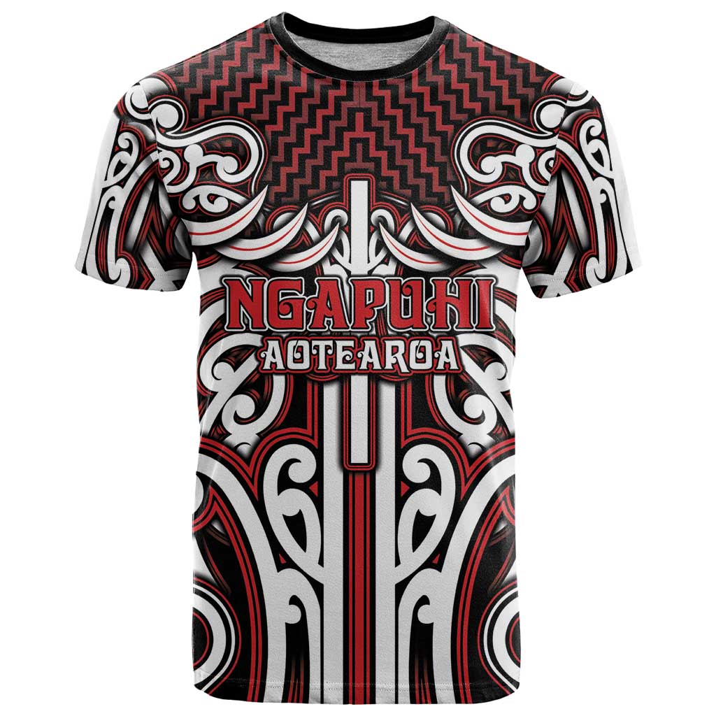 Custom Aotearoa Ngapuhi T Shirt Maori Tribal Pattern Mix Poutama