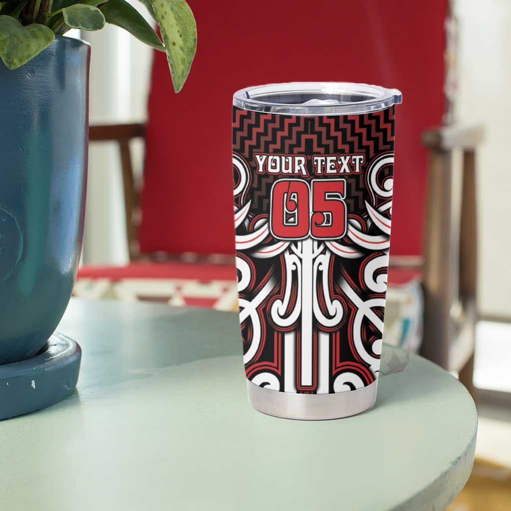Custom Aotearoa Ngapuhi Tumbler Cup Maori Tribal Pattern Mix Poutama