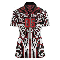 Custom Aotearoa Ngapuhi Women Polo Shirt Maori Tribal Pattern Mix Poutama