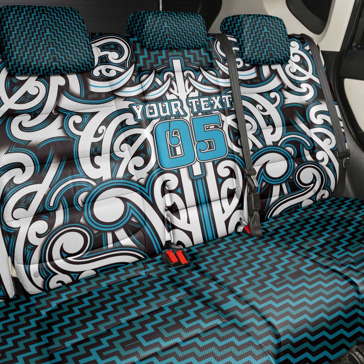 Custom Aotearoa Ngati Porou Back Car Seat Cover Maori Tribal Pattern Mix Poutama