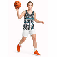 Custom Aotearoa Ngati Porou Basketball Jersey Maori Tribal Pattern Mix Poutama