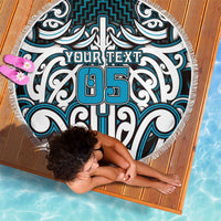 Custom Aotearoa Ngati Porou Beach Blanket Maori Tribal Pattern Mix Poutama
