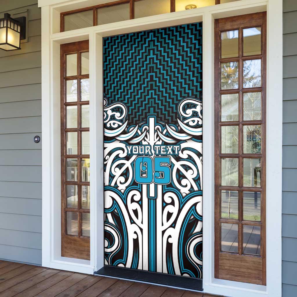 Custom Aotearoa Ngati Porou Door Cover Maori Tribal Pattern Mix Poutama