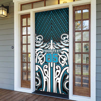 Custom Aotearoa Ngati Porou Door Cover Maori Tribal Pattern Mix Poutama